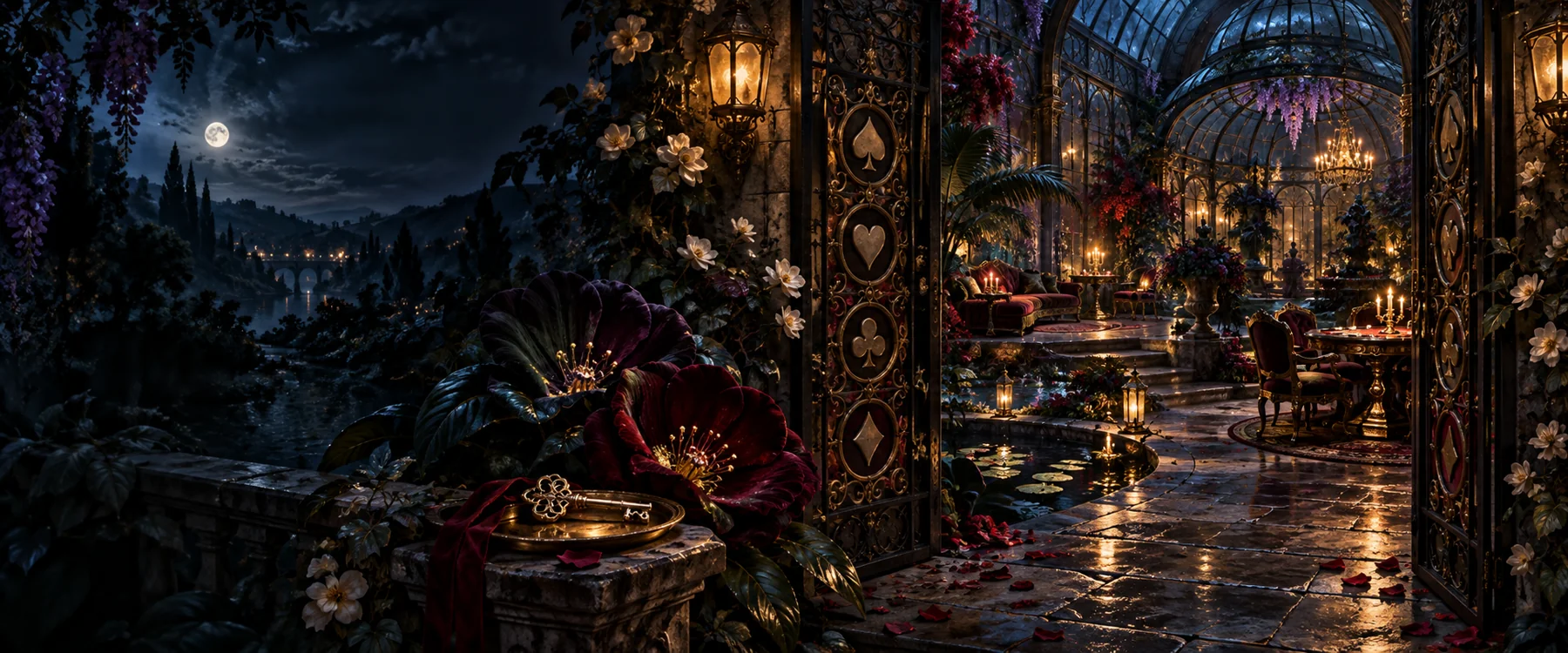 A jewel-toned illustration of The Curious Commons